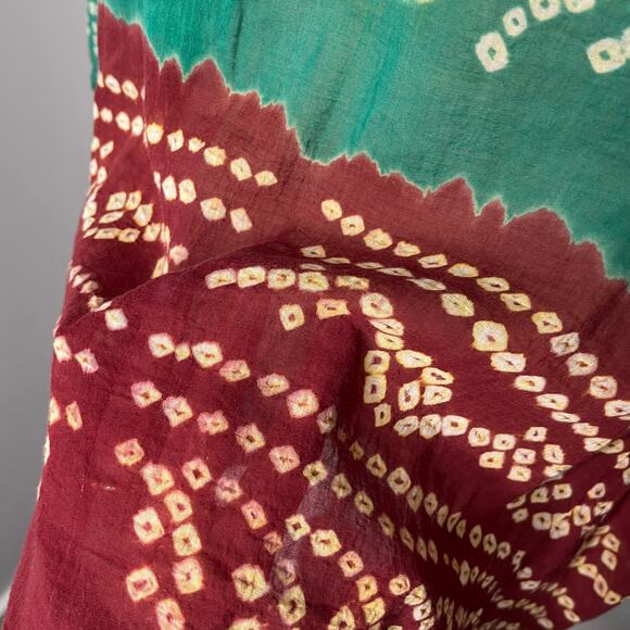 Madame Hall Women's Top OS Green Floral Artisan Indian Block Print Tunic Cotton - Picture 7 of 10